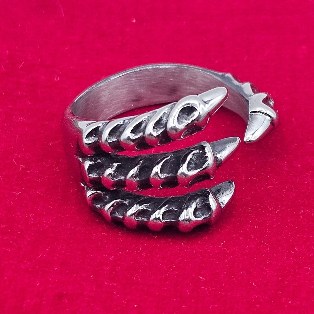 Dragon Claw Stainless Steel Ring Gothic Talon Biker Jewelry Size 11